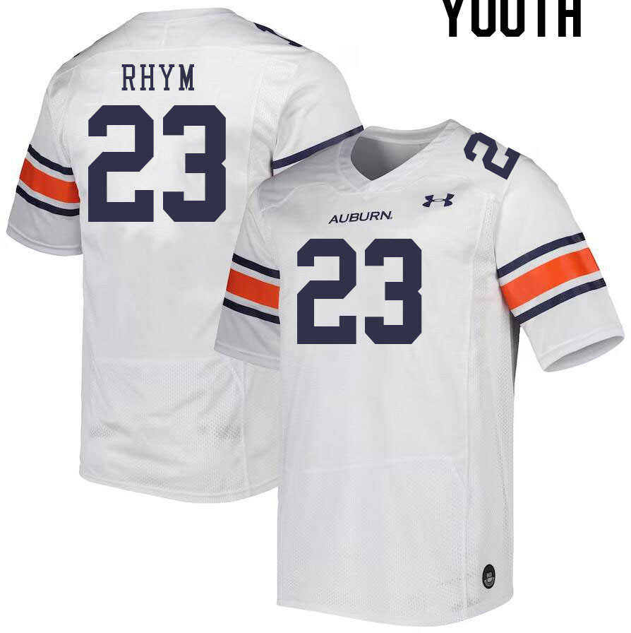 Youth Auburn Tigers #23 J.D. Rhym White 2023 College Stitched Football Jersey